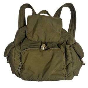 Tommy Bahama Backpack Olive Green Nylon Convertible Strap Flap Top